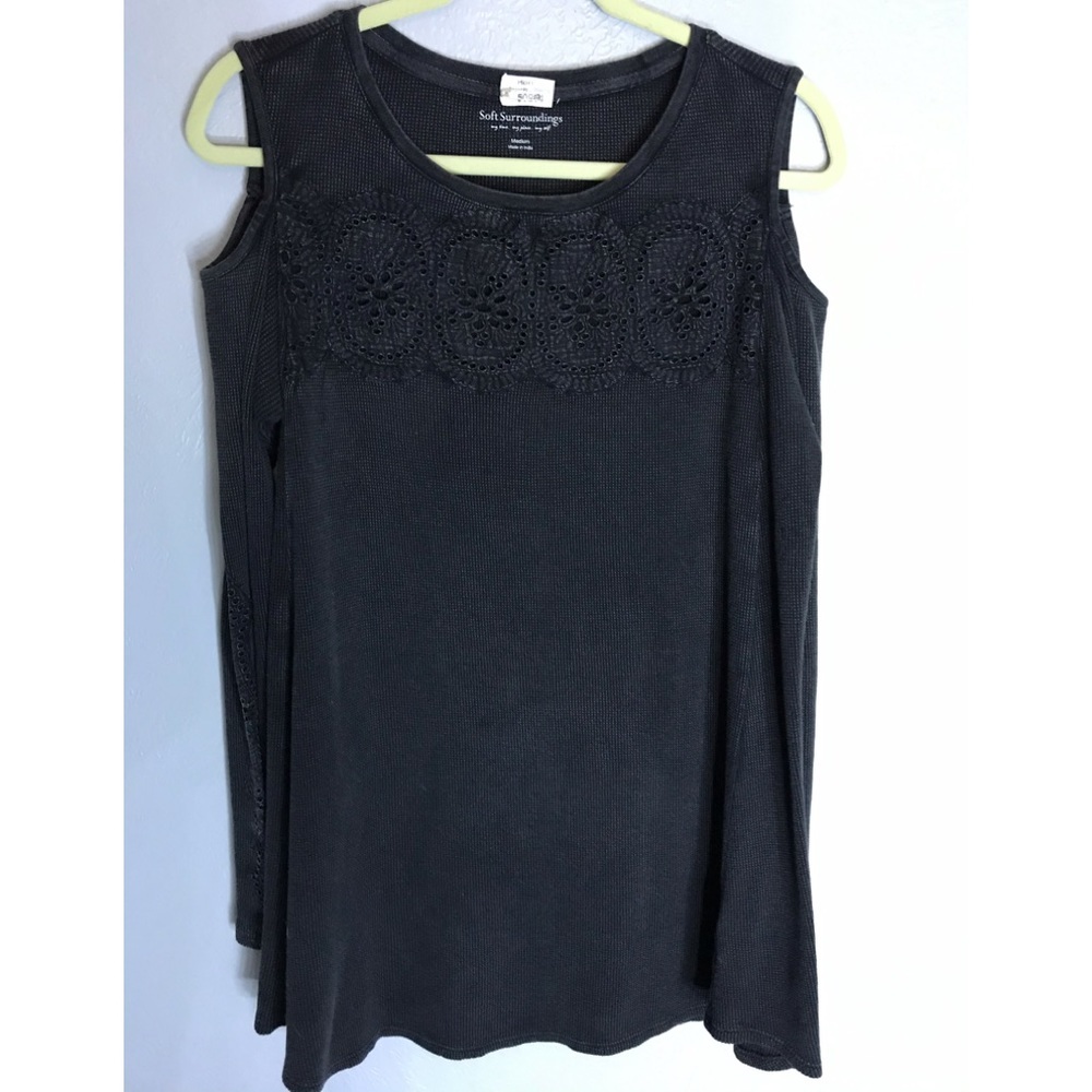 Soft Sorroundings grey sweater top M